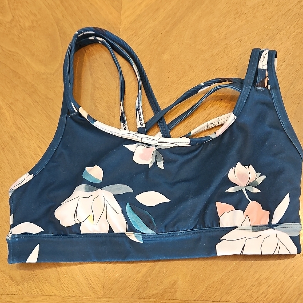 Athleta Navy and White Sports Bra
